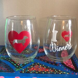 Dachshund Love Stemless Wine Glasses